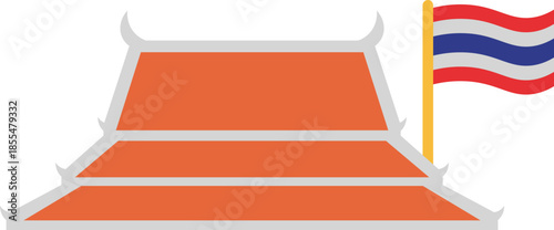 Illustration of a Traditional Thai Roof
