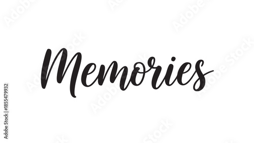 Elegant handwritten memories text in cursive font design
