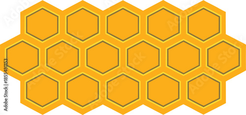 Orange Hexagons Forming a Honeycomb Pattern geometric