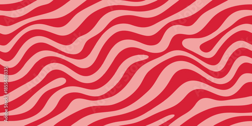 Red and pink wavy lines abstract pattern