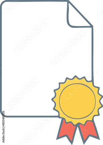 Certificate of Achievement with a Yellow Ribbon Seal and Blank Document Space