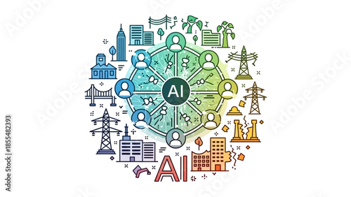 Artificial Intelligence Network Connecting People and Industries.