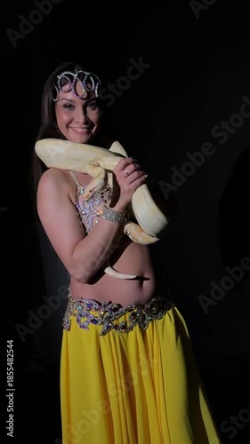 Mysterious Woman with Albino Python - Exotic Dance Performance