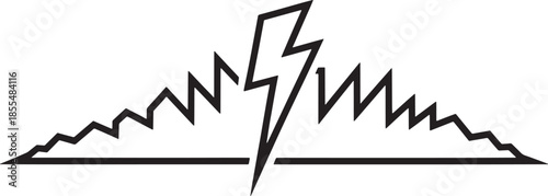 City skyline affected by lightning concept of disaster vector illustration design