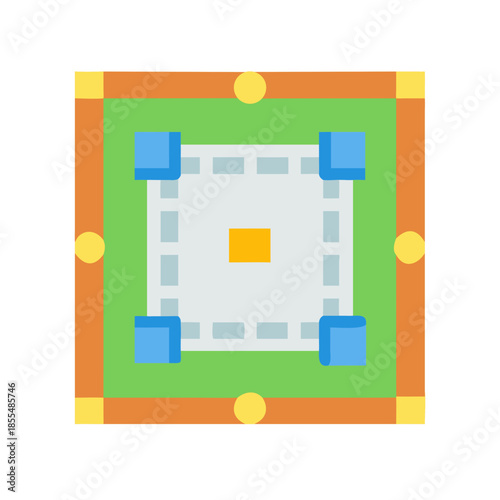 Isometric platform stage design for game asset illustration