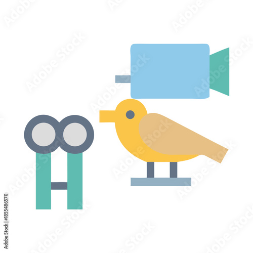 Observation of the Bird Through a Viewfinder and Binoculars