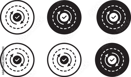 Black and white target icons on isolated