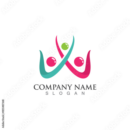 Family care w logo sign illustration vector