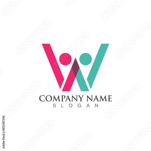 Family care w logo sign illustration vector