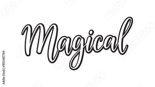 Elegant cursive magical word with a whimsical handwritten style