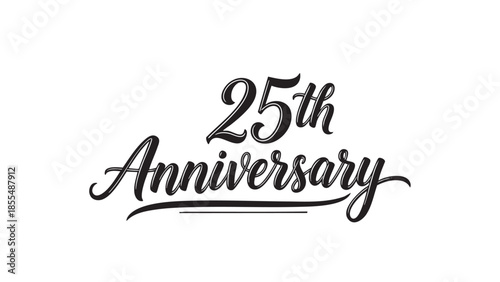 Elegant cursive text for twentyfifth anniversary celebration