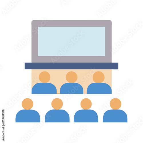 Vector illustration of audience attending a presentation or conference