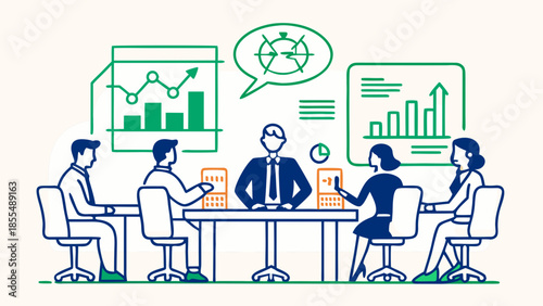 business team with graph