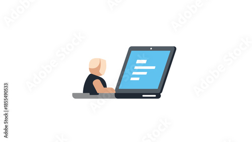 Child learning on a laptop computer screen with educational content.