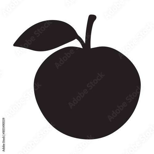 vector illustration of an apple isolated on black