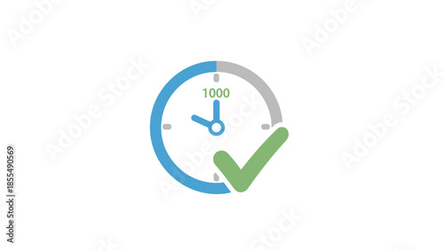 Clock with checkmark symbolizing time management and task completion.
