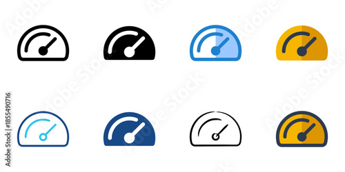 Dashboard icons set multiple style collection. Editable stroke 
