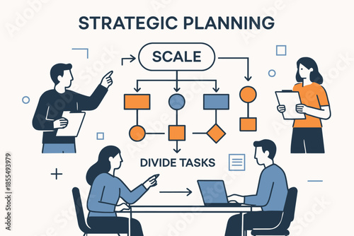Strategic Planning Session Scaling Tasks and Dividing Responsibilities.