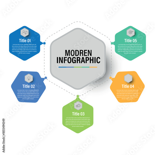 Business Data Visualization Infographic Abstract Process Chart and Diagram Vector Template