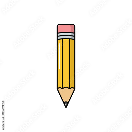 Classic wooden pencil vector icon, used for drafting, sketching, and making temporary notes on paper in any workspace.