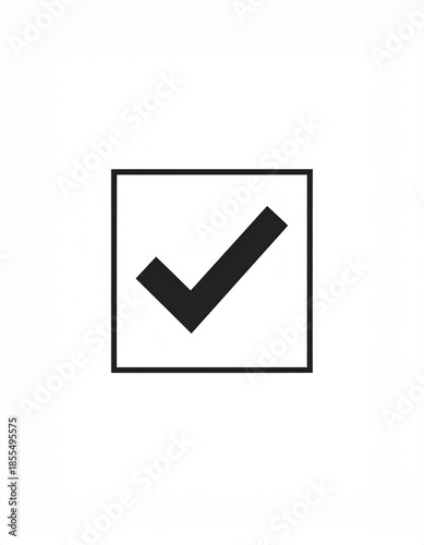 Free Download Simple Black Check Mark Inside Square Box on White Background. - GFXLoad