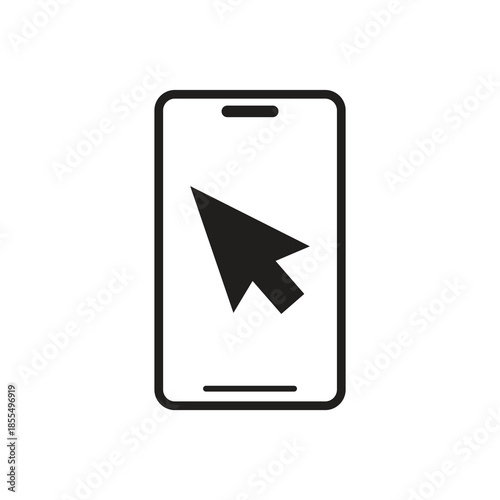 Smartphone cursor pointer click navigation solid glyph icon