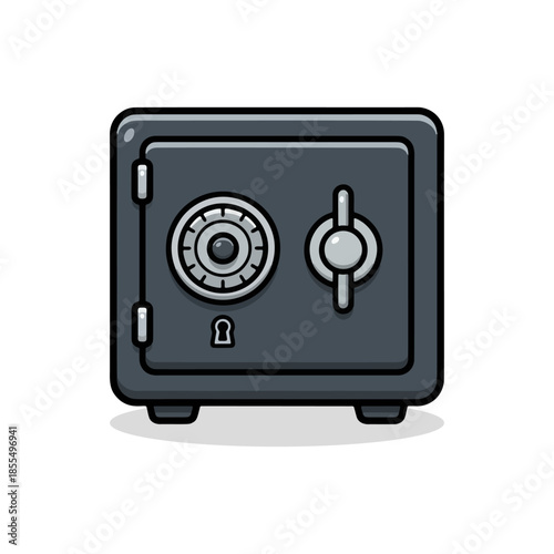 Safe box icon, a symbol of security, protecting valuable assets, financial records, money, and confidential documents.