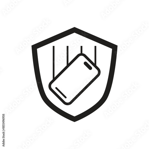 Smartphone drop protection shockproof shield solid glyph icon