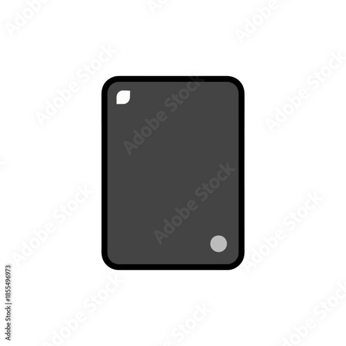 Portable SSD drive icon, symbolizing high-speed external storage, data backup, and carrying large digital files securely.