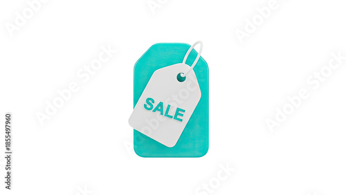 3D Sale Tag on transparent background