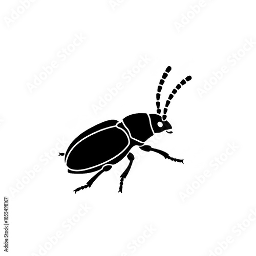 Black beetle silhouette icon illustration