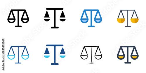 Scale icons set multiple style collection. Editable stroke 
