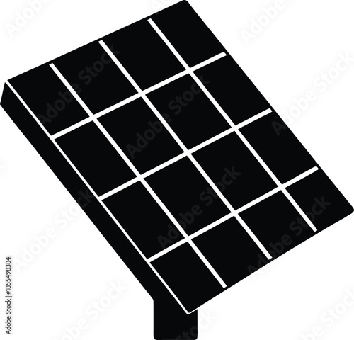 Minimalist solar panel silhouette vector graphic