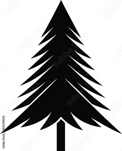 Minimalist Pine Tree Silhouette Vector Graphic