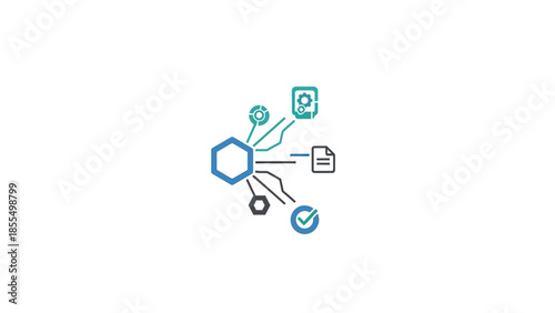 Abstract Network Connection and Data Flow Concept.