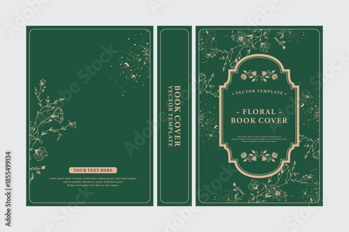 Elegant Floral Book Cover Template with Vintage Botanical Design