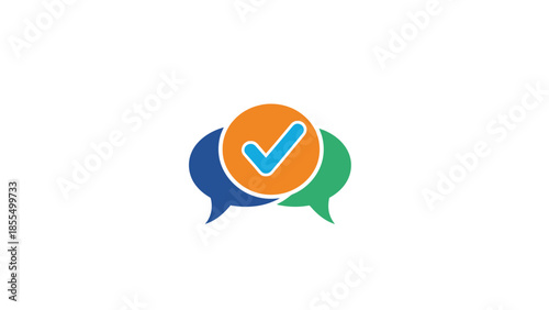 Chat Bubbles with Check Mark Symbol.