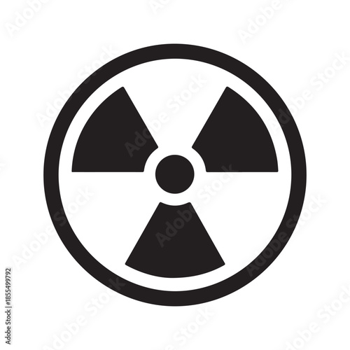 Radiation Warning Hazard Symbol Icon in Circular Design