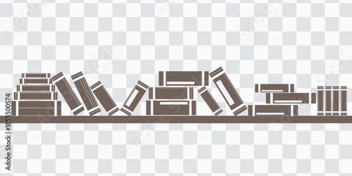 Books on the shelves simply retro vector illustration. Vintage objects for decorations, background, textures or interior wallpaper. eps 10