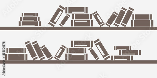 Books on the shelves simply retro vector illustration. Vintage objects for decorations, background, textures or interior wallpaper. eps 10