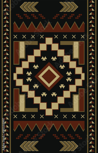 Aztec patterns, native rugs, seamless design.
