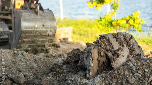 Photos Soil bulk at that excavated at construction building site