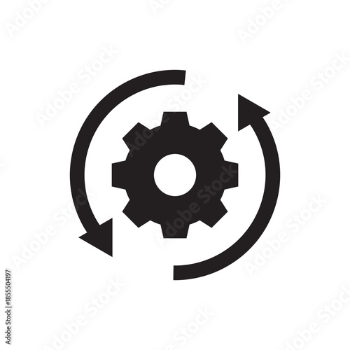 Automatic Process Status Update Solid Cogwheel Icon