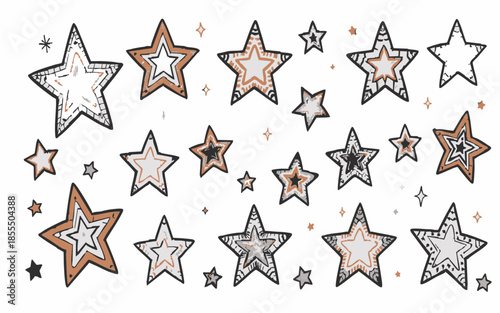 Click Me  Doodle Stars Mixed Graphic SetPrint