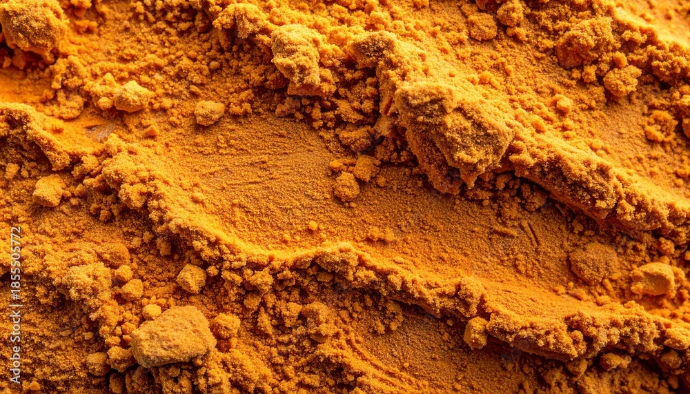Fototapeta premium Close-up of vibrant turmeric powder texture