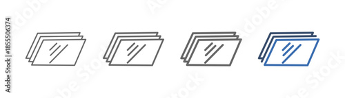 
outline icon set steel sheet with steel sheet design