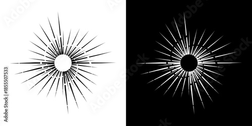 Dynamic abstract spiral sound wave rhythm lines. Circular spiral sound wave rhythm of lines. Circular futuristic abstract lines, black and white background.	