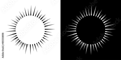 Dynamic abstract spiral sound wave rhythm lines. Circular spiral sound wave rhythm of lines. Circular futuristic abstract lines, black and white background.	