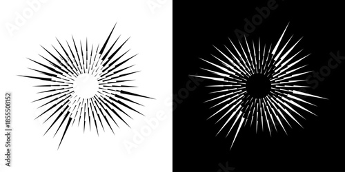 Dynamic abstract spiral sound wave rhythm lines. Circular spiral sound wave rhythm of lines. Circular futuristic abstract lines, black and white background.	