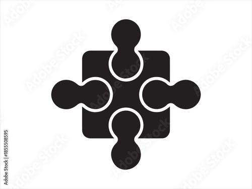 Silhouette Of A Puzzle Piece Vector, Black puzzle piece silhouette vector illustration